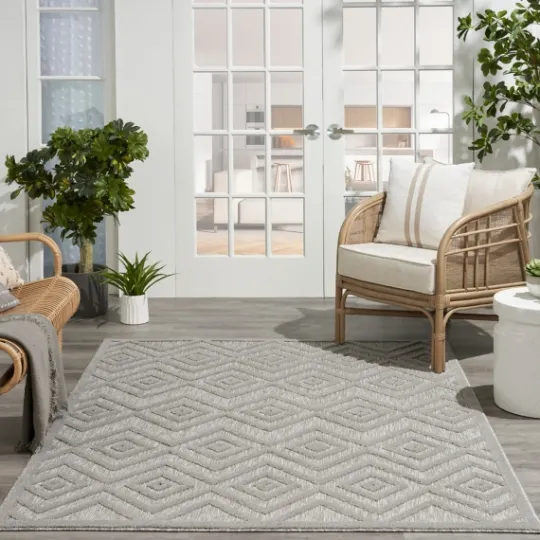 Kirkland's Home Gray Diamond Indoor/Outdoor Area Rug, 5X7- Outdoor Rugs