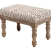 Kirkland's Home Gray Diamond Upholstered Ottoman- Benches & Ottomans