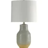 Kirkland's Home Gray Dipped Two-Toned Ceramic Table Lamp- Table Lamps