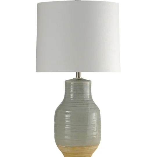 Kirkland's Home Gray Dipped Two-Toned Ceramic Table Lamp- Table Lamps