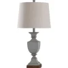 Kirkland's Home Gray Distressed Square Urn Table Lamp- Table Lamps