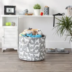 Kirkland's Home Gray Dog Show Round Storage Bin, 18 In.- Baskets & Boxes