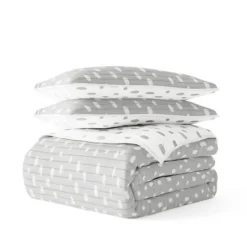 Kirkland's Home Gray Dotted Reversible 3-Pc. Queen Quilt Set- Quilts