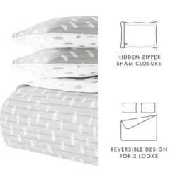 Kirkland's Home Gray Dotted Reversible 2-Pc. Twin Quilt Set- Quilts