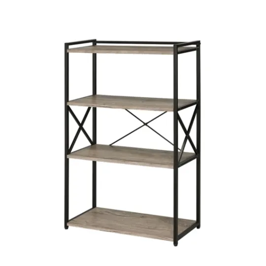 Kirkland's Home Gray Finish X Frame Open Shelf Bookcase- Bookshelves