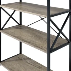 Kirkland's Home Gray Finish X Frame Open Shelf Bookcase- Bookshelves