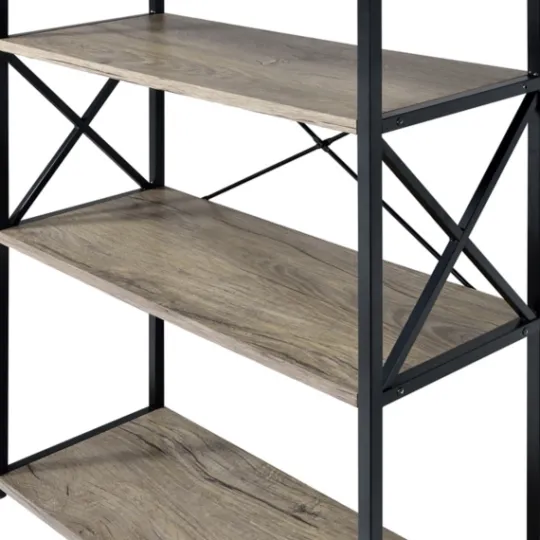 Kirkland's Home Gray Finish X Frame Open Shelf Bookcase- Bookshelves