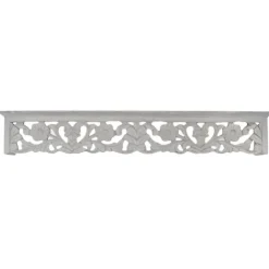Kirkland's Home Gray Floral Carved Wall Shelf- Shelves