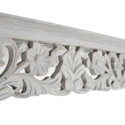 Kirkland's Home Gray Floral Carved Wall Shelf- Shelves