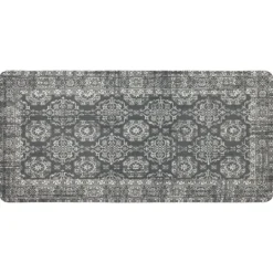 Kirkland's Home Gray Floral Cushioned Kitchen Mat- Kitchen & Floor Mats