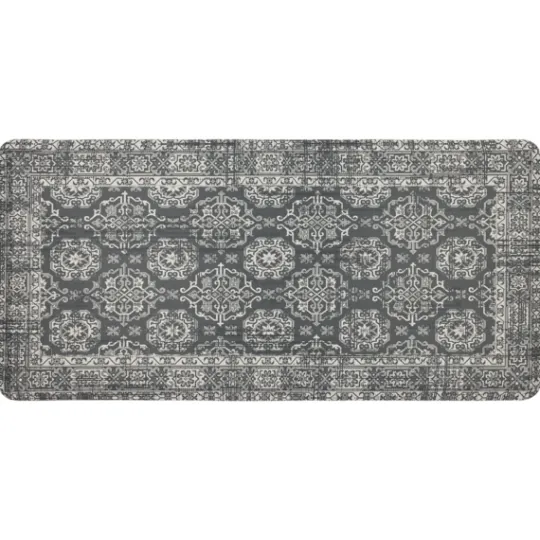 Kirkland's Home Gray Floral Cushioned Kitchen Mat- Kitchen & Floor Mats
