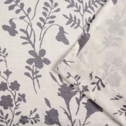 Kirkland's Home Gray Floral 2-Pc. Curtain Panel Set, 84 In.- Curtains & Drapes