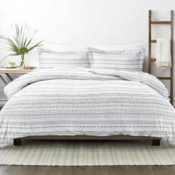 Kirkland's Home Gray Geometric 3-Pc. King Duvet Cover Set- Duvets