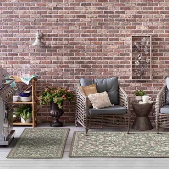 Kirkland's Home Gray Global Ikat Indoor/Outdoor Area Rug, 5X7- Outdoor Rugs