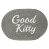 Kirkland's Home Gray Good Kitty Pet Bowl Mat- Kitchen & Floor Mats