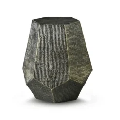Kirkland's Home Gray Hand-Stamped Iron Hexagon Accent Table- Accent & End Tables