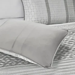 Kirkland's Home Gray Jacquard Motif 4-Pc. Queen Coverlet Set- Bedspreads & Coverlets
