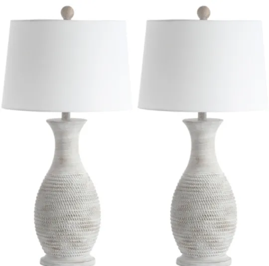 Kirkland's Home Gray Jug Base Table Lamps, Set Of 2- Table Lamps