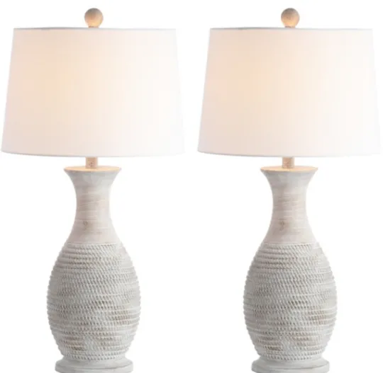 Kirkland's Home Gray Jug Base Table Lamps, Set Of 2- Table Lamps
