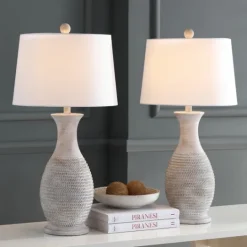 Kirkland's Home Gray Jug Base Table Lamps, Set Of 2- Table Lamps