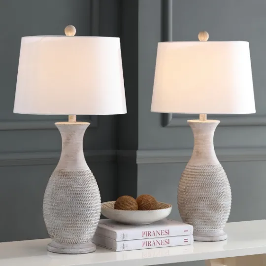 Kirkland's Home Gray Jug Base Table Lamps, Set Of 2- Table Lamps