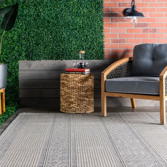 Kirkland's Home Gray Lee Global Stripes Outdoor Area Rug, 5X8- Outdoor Rugs