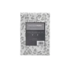 Kirkland's Home Gray Leopard Satin King 2-Pc. Pillow Case Set- Bed Sheets