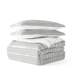 Kirkland's Home Gray Linear Reversible 2-Pc. Twin Quilt Set- Quilts