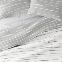 Kirkland's Home Gray Linear Reversible 3-Pc. King Quilt Set- Quilts