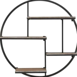 Kirkland's Home Gray Metal 4-Tier Circular Wall Shelf- Shelves
