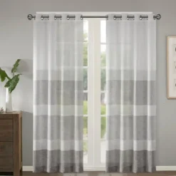 Kirkland's Home Gray Modern Stripes Curtain Panel, 95 In.- Curtains & Drapes