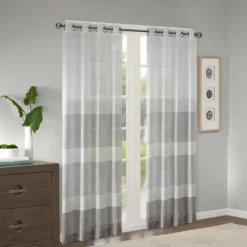 Kirkland's Home Gray Modern Stripes Curtain Panel, 95 In.- Curtains & Drapes