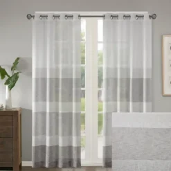 Kirkland's Home Gray Modern Stripes Curtain Panel, 95 In.- Curtains & Drapes