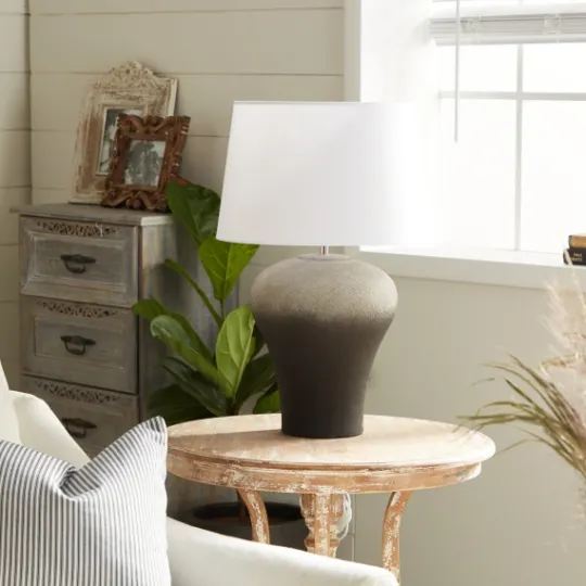 Kirkland's Home Gray Ombre Ceramic Table Lamp- Table Lamps