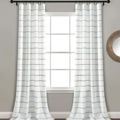 Kirkland's Home Gray Ombre Stripe Curtain Panel Set, 84 In.- Curtains & Drapes