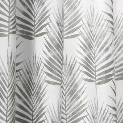 Kirkland's Home Gray Palm Leaves Curtain Panel Set, 84 In.- Curtains & Drapes
