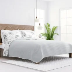 Kirkland's Home Gray Patchwork Reversible 2-Pc. Twin Quilt Set- Quilts