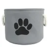 Kirkland's Home Gray Paw Print Round Basket With Handles- Baskets & Boxes