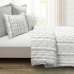 Kirkland's Home Gray Pintuck Stripe Full/Queen 5-Pc. Comforter Set- Comforters