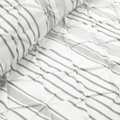 Kirkland's Home Gray Pintuck Stripe Full/Queen 5-Pc. Comforter Set- Comforters