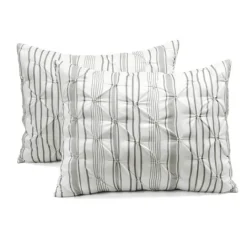 Kirkland's Home Gray Pintuck Stripe King 5-Pc. Comforter Set- Comforters