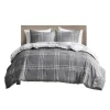 Kirkland's Home Gray Plaid Dayton 3-Pc. King Comforter Set- Comforters