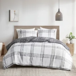 Kirkland's Home Gray Plaid Dayton 3-Pc. King Comforter Set- Comforters
