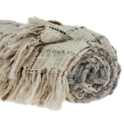 Kirkland's Home Gray Primitive Squares Handloomed Throw Blanket- Blankets & Throws