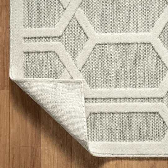 Kirkland's Home Gray Raised Honeycomb Indoor/Outdoor Area Rug, 7X9- Outdoor Rugs