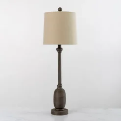 Kirkland's Home Gray Resin Base Buffet Lamp- Buffet Lamps