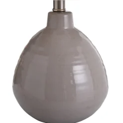 Kirkland's Home Gray Ribbed Ceramic Table Lamp- Table Lamps