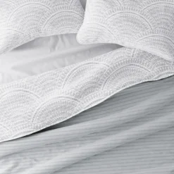 Kirkland's Home Gray Scalloped Reversible 2-Pc. Twin Quilt Set- Quilts