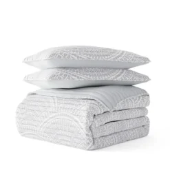 Kirkland's Home Gray Scalloped Reversible 3-Pc. King Quilt Set- Quilts