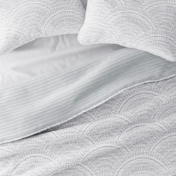Kirkland's Home Gray Scalloped Reversible 3-Pc. King Quilt Set- Quilts